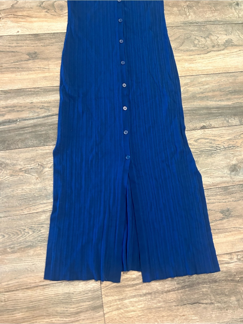 Nwt’s Banana Republic Dress Button Up Sleeveless Blue Maxi Dress Size Small 130$ - Picture 2 of 14
